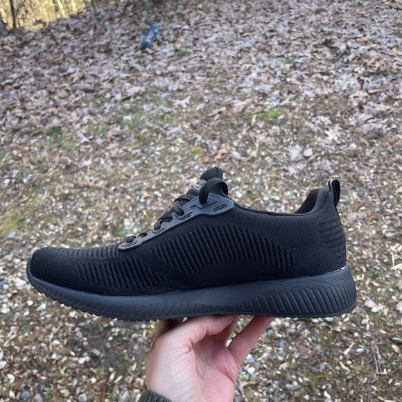 New Skechers Black Lace Up Sneakers Size 9 - Picture 4 of 10